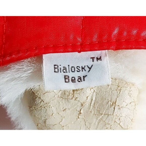 Bialosky Bear By Gund Full Body Hand Puppet Red Jacket 1984 12” Cream Off White - Picture 4 of 4